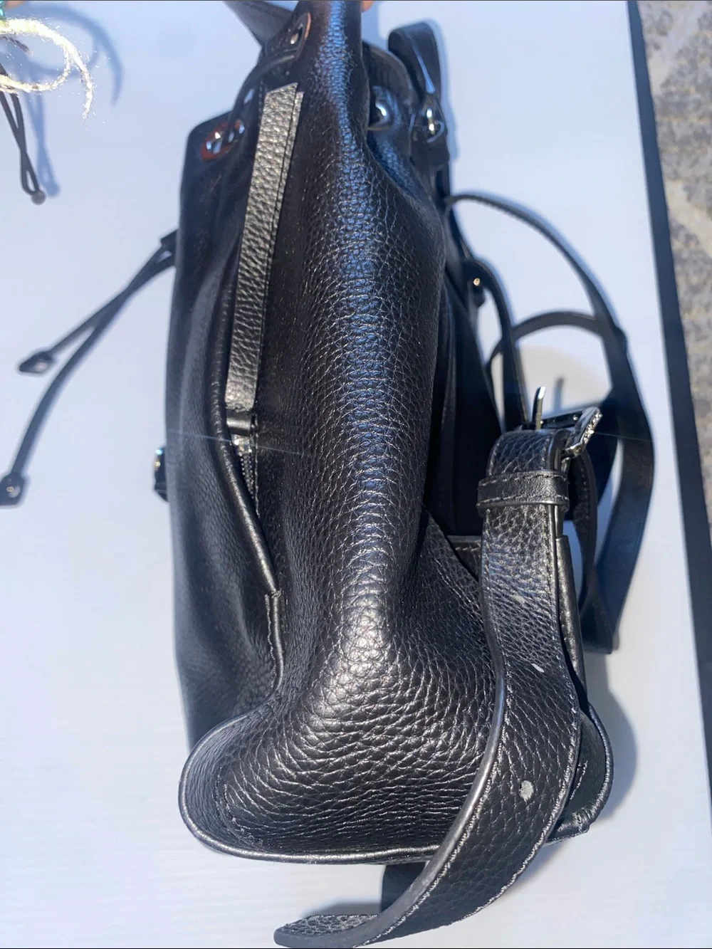 Michael Kors Riley Black Pebbled Leather Studded Backpack. - Picture 11 of 14